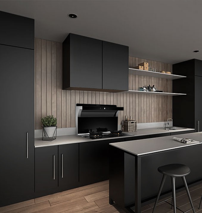 博凈集成灶櫥柜整體效果